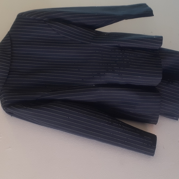 Alan Paige Black Pinstripe Mini Skirt Suit size M - Picture 8 of 17